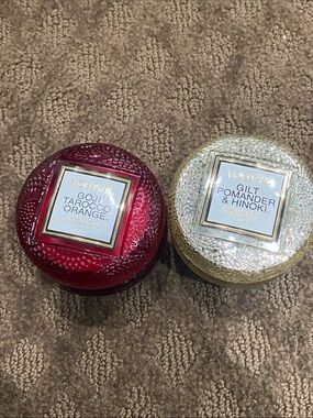 Two Voluspa Scented Mini Candles in Glass